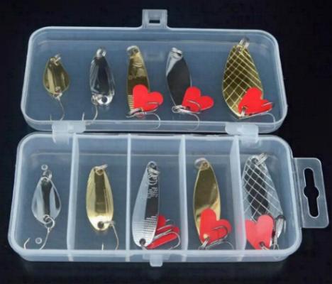 Casting spoon assortment with box 10 lures set 3