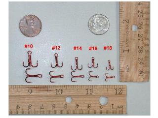 LJ-3551R smaller size red treble hooks
